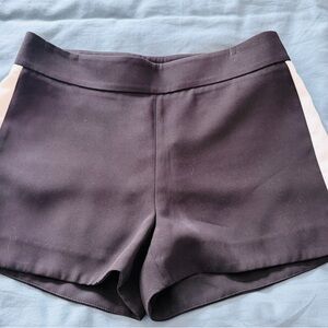 J. Crew Black High-Waist Shorts with Cream Side Stripe